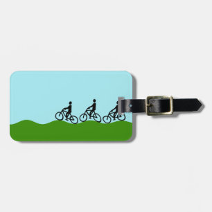 Three cyclists luggage tag