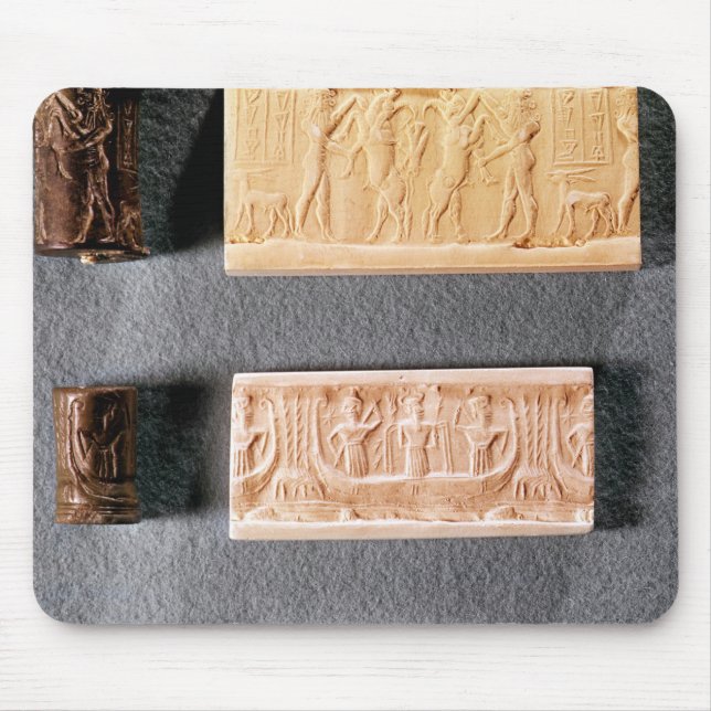 Three cylinder seals with impressions, mouse mat (Front)