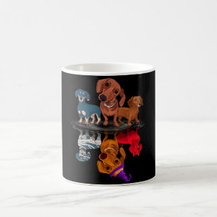 Three Dachshunds Reflection Halloween Adult Gifts  Coffee Mug