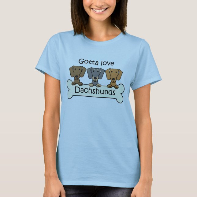 Three Dachshunds T-Shirt (Front)