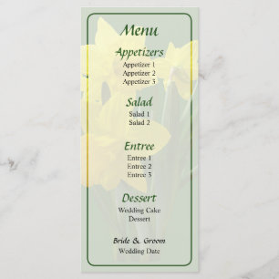 Three Daffodils Standing Guard Wedding Menu