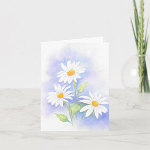 'Three Daisies' Watercolor Note Card