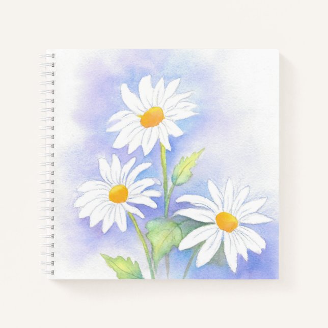 'Three Daisies' Watercolor Notebook (Front)