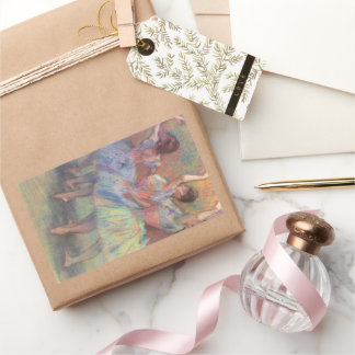 Three Dancers by Edgar Degas, Vintage Ballet Art Rectangular Sticker