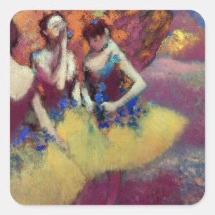 Three Dancers in Yellow Skirts by Degas Square Sticker