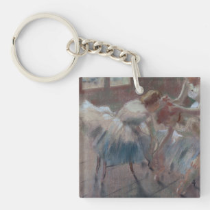 Three Dancers Preparing for Class Key Ring