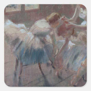 Three Dancers Preparing for Class Square Sticker