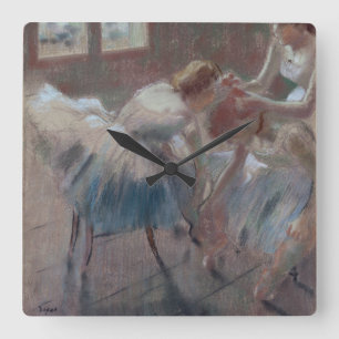 Three Dancers Preparing for Class Square Wall Clock