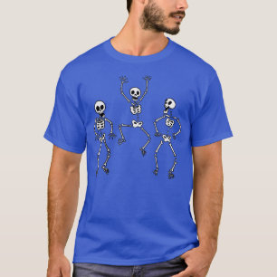 Three Dancing Funny Skeletons Halloween T-Shirt