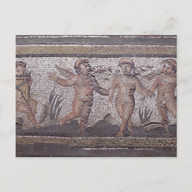 Three dancing putti accompanied by one playing the postcard (Front)
