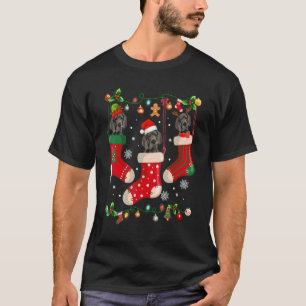 Three Dane In Sock Christmas Santa X mas Dog T-Shirt