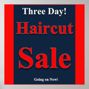 Three Day Haircut Sale Poster Matte