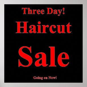 Three Day Haircut Sale Poster Matte