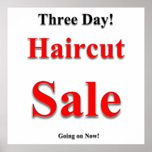 Three Day Haircut Sale Poster Matte