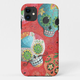 Three Day of The Dead Skulls iPhone 11 Case