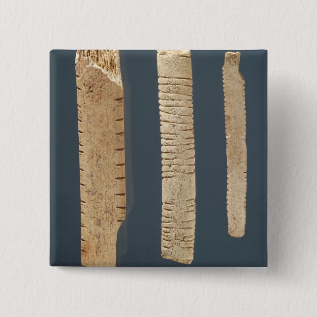 Three decorated bones 15 cm square badge (Front)