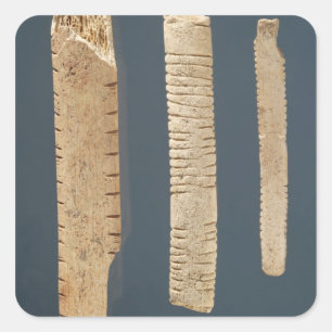 Three decorated bones square sticker