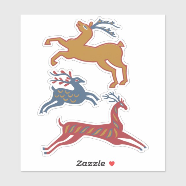 Three Deers American Folk Art (Sheet)