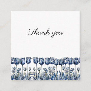 Three Delft Blue Tulips Enclosure Card