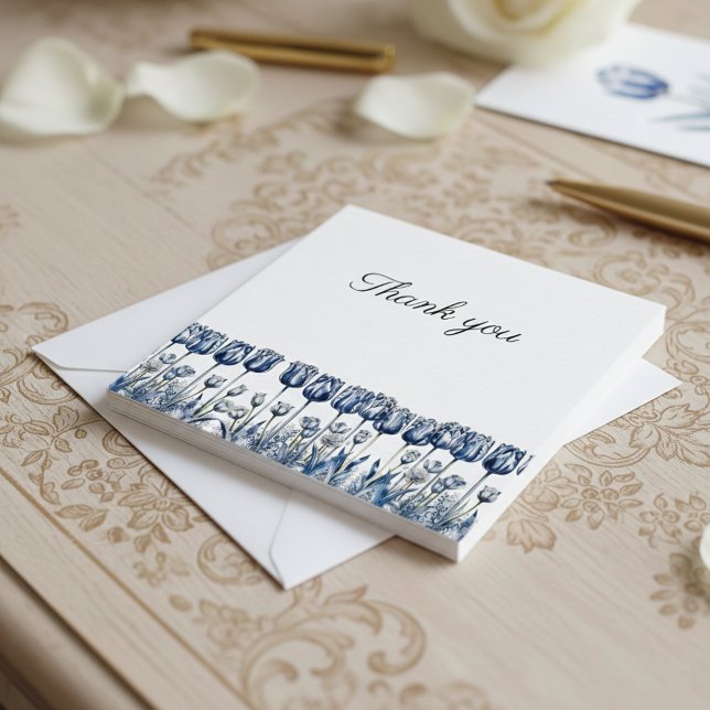 Three Delft Blue Tulips Enclosure Card (Creator Uploaded)