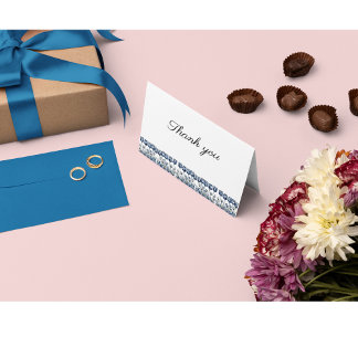 Three Delft Blue Tulips Thank You Card