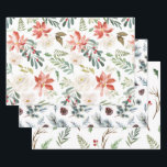 Three different Christmas pattern Wrapping Paper Sheet<br><div class="desc">Three different Christmas pattern. All background colours are changeable.</div>