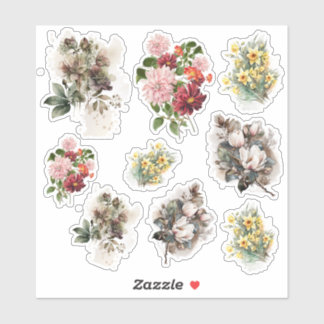 Three different flowers Sticker Sheet