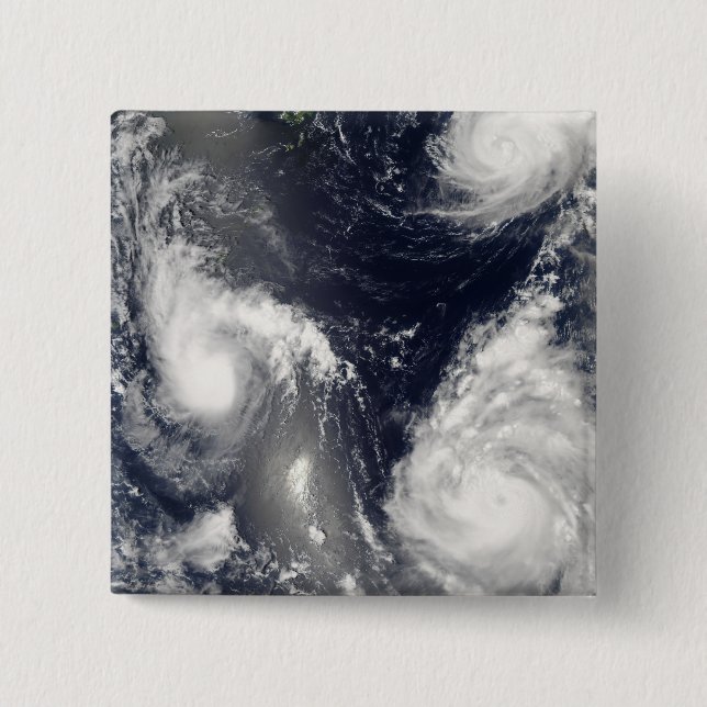 Three different typhoons 15 cm square badge (Front)