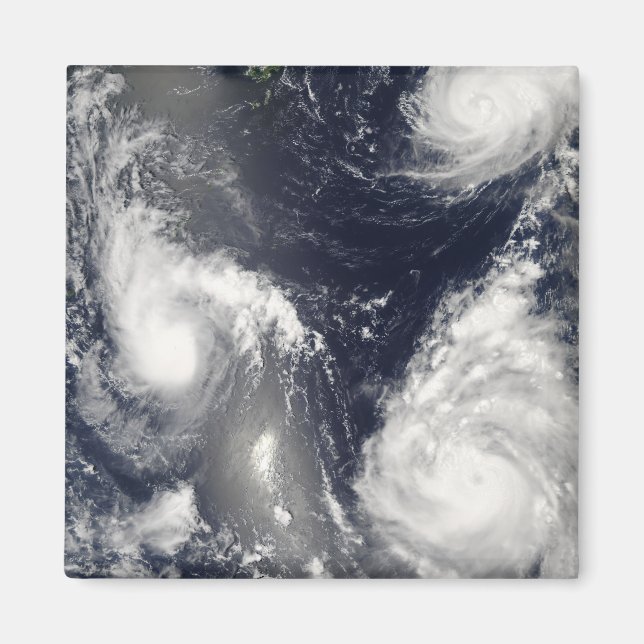 Three different typhoons magnet (Front)