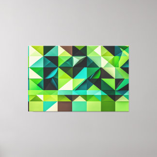Three-dimensional Emerald Mosaic Canvas Print