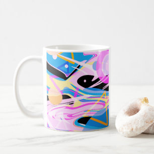 Three Dimensional Geometric Abstract Painting Coffee Mug