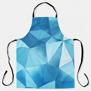 Three-dimensional geometric, metal blue background apron