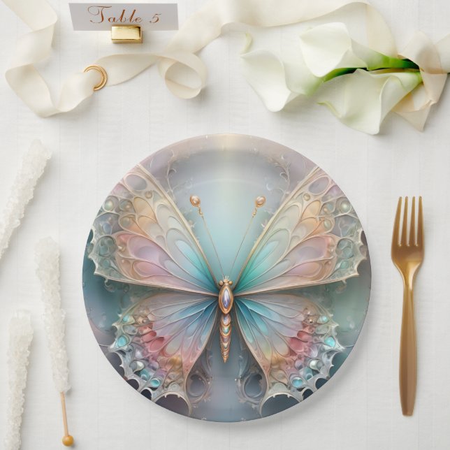 Three Dimensional Pastel Butterfly, Paper Plate (Wedding)