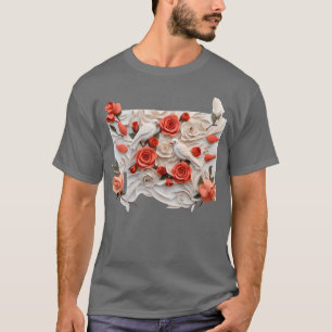 Three dimensional roses and birds girl T-Shirt