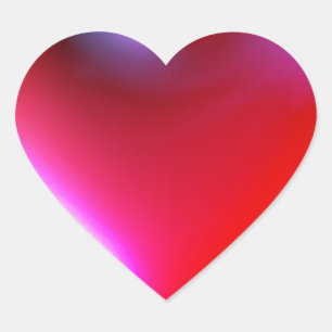 Three Dimensional Style Heart Symbol Red Miami Sticker