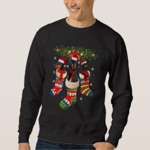 Three Doberman In Sock Christmas Santa X Mas Dog Sweatshirt