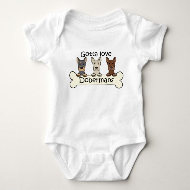 Three Dobermans Baby Bodysuit (Front)