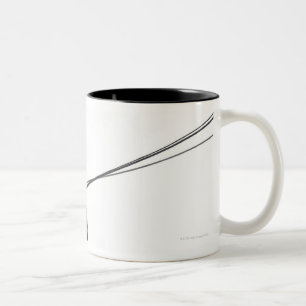Three Dobermans on leash Two-Tone Coffee Mug
