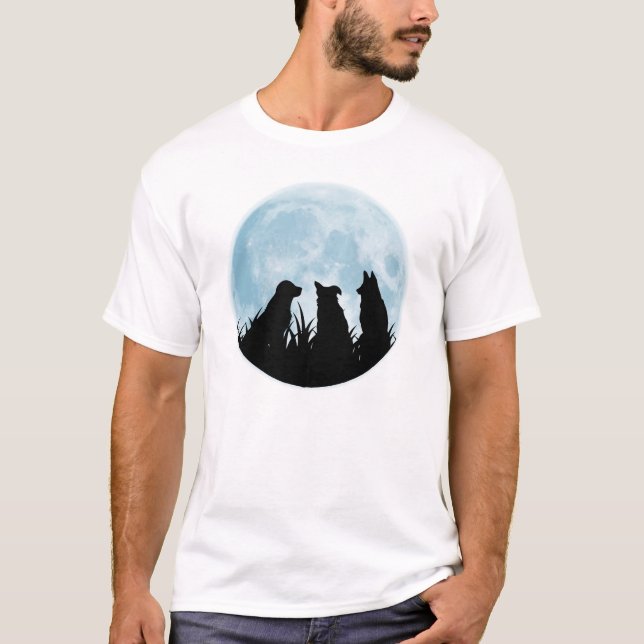 Three Dogs at Night Time T-Shirt (Front)