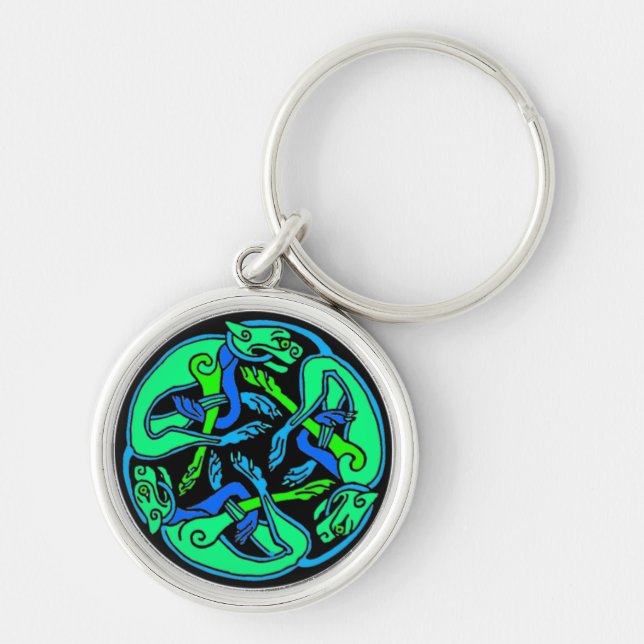 Three Dogs Celtic Knot Key Chain (Front)