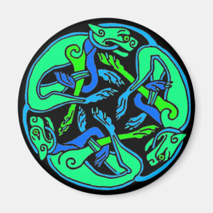 Three Dogs Celtic Knot Magnet