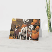 Three dogs on Halloween 