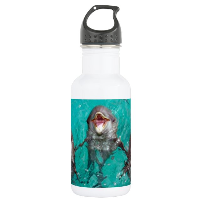 Three Dolphins in the ocean 532 Ml Water Bottle (Front)