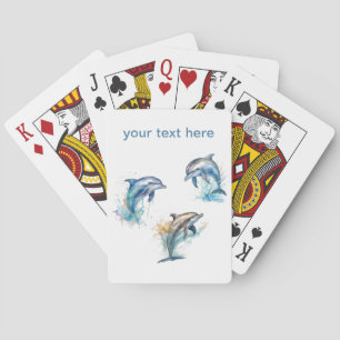 three dolphins jumping out of the water playing cards