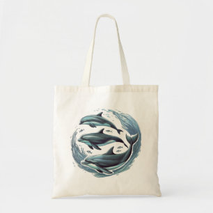 Three Dolphins Tote Bag