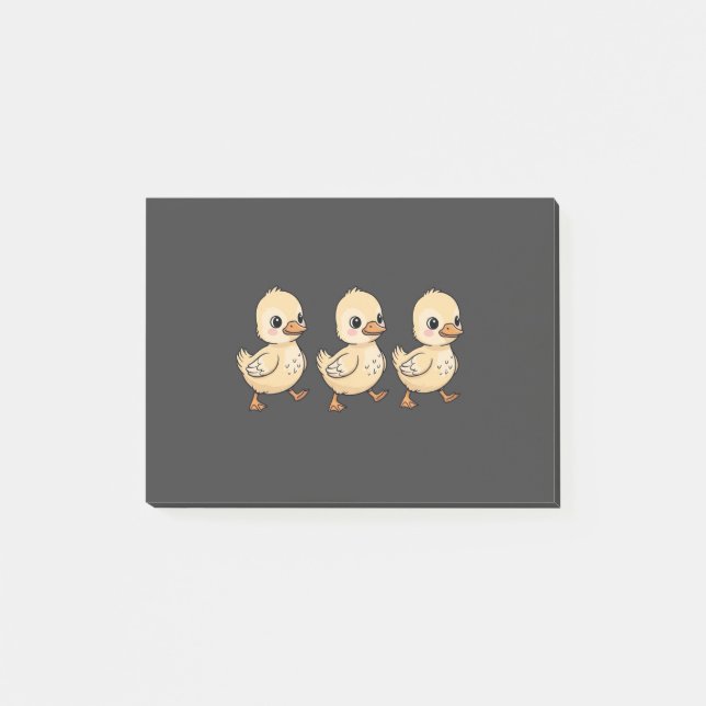Three Ducklings Walking in a Row – Cute Post-it Notes (Front)