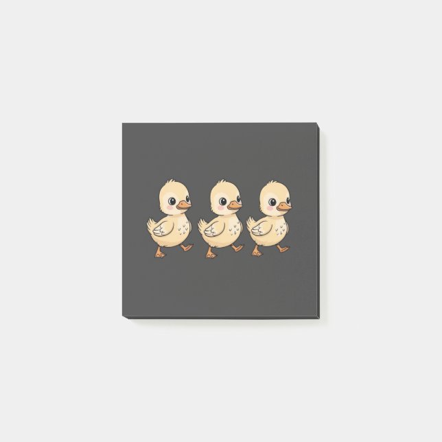 Three Ducklings Walking in a Row – Cute Post-it Notes (Front)