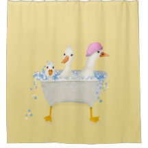 Three Ducks in a Tub whimsical watercolor