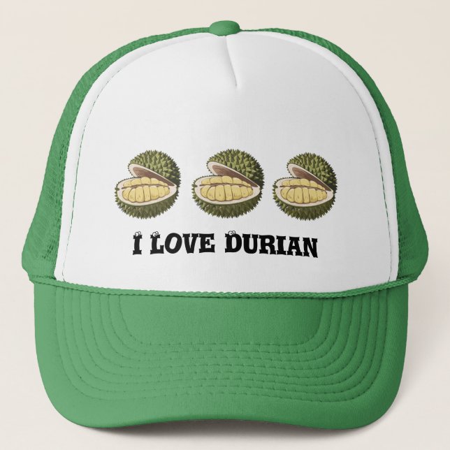 Three Durian fruit green Trucker Hat (Front)