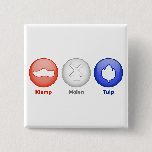 Three Dutch Icons 15 Cm Square Badge (Front)